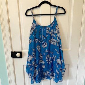 Alice + Olivia Blue Silk Floral Flowy Dress | Size: Small